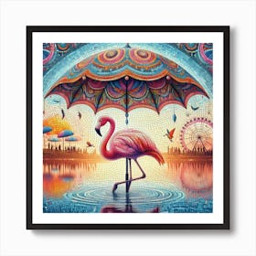 Flamingo at Festival Art Print