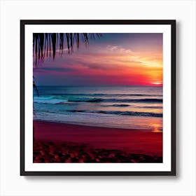 Sunset At The Beach 310 Art Print