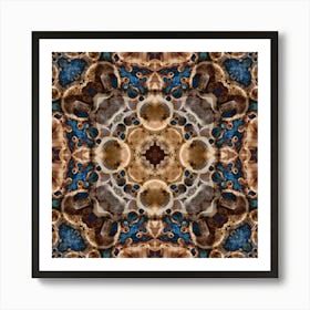 Blue And Gold Abstraction Art Print