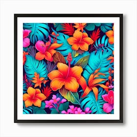 Seamless Tropical Pattern Art Print