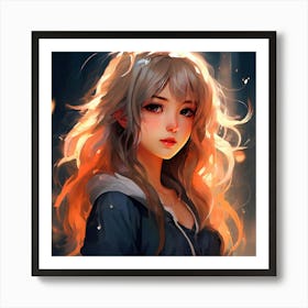 Beautiful Anime Girl (3) Art Print