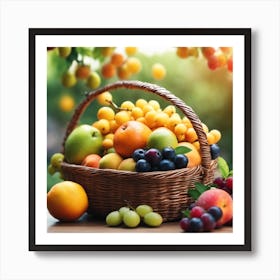Nature's Palette: Colorful Fruit Collection Art Print