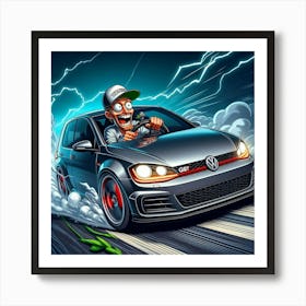 Vw Golf 2 Art Print