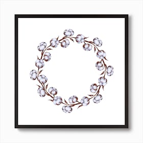 Cotton Wreath Art Print