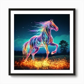 Neon force Horse Art Print