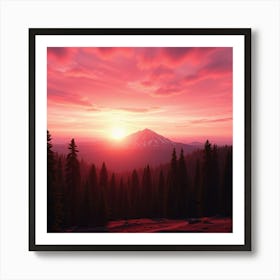 Sunset In The Mountains 52 Art Print