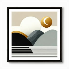 Abstract Mountain Canvas Print Art Print