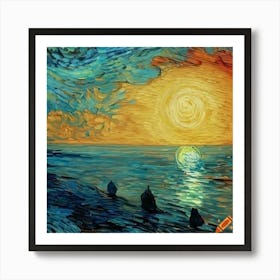 Abstract Sunset Art Print