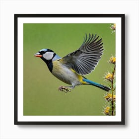 Tit on branch 3 Art Print