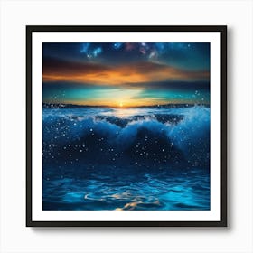 Starry Sky At Night Art Print