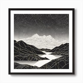 Night In The Mountains Art Print