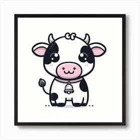 Line Art cow 3 Art Print