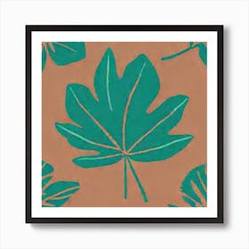 Single Tropical Leaf pattern art, 126 Art Print