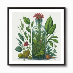 Style Botanical Illustration In Colored Pencil 8 Art Print