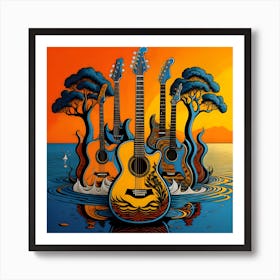 Acoustic Guitars Art Print