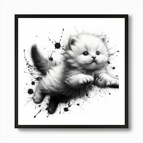 Cat In The Air Art Print