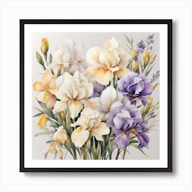 Cute Irises flowers Art Print