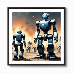 Robots In The Desert 4 Art Print