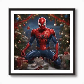 Spiderman Christmas Art Print