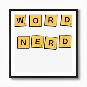 Word Nerd Funny Board Game Vocabulary Tile Style Art Print