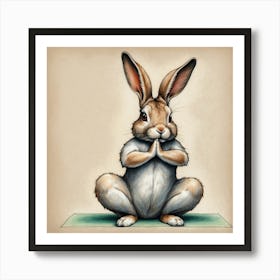 Bunny In Yoga Pose 1 Art Print