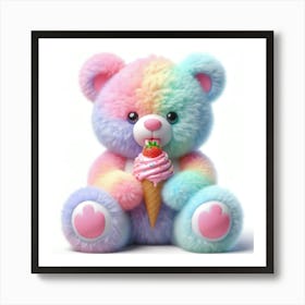 Rainbow Teddy Bear 2 Art Print