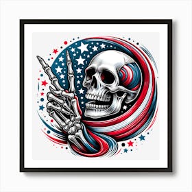 Psychedelic Skeleton Art Print