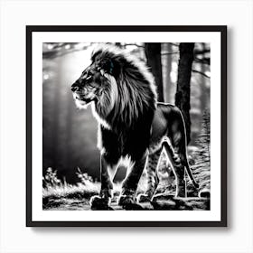 Lion In The Forest 11 Art Print