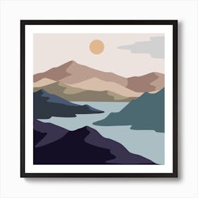 Landscape With Mountains 3 Art Print