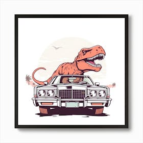 Dinosaur Car 2 Art Print