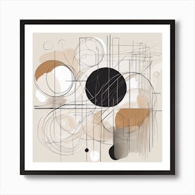 Abstract Minimalist Painting That Represents Duality, Mix Between Watercolor And Oil Paint, In Shade (8) Art Print