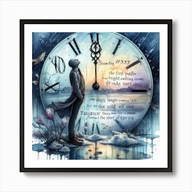 AS 11.55's Brush Dance: Winter's End and Spring's Prelude in Watercolors. Art Print