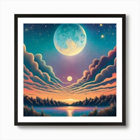 Moon In The Sky Art Print