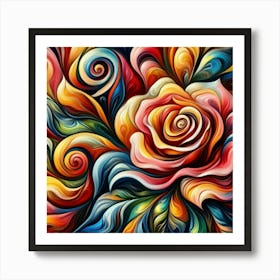 Colorful Rose Art Print