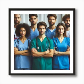 Group Of Doctors And Nurses Art Print