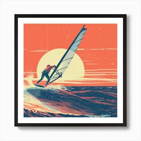 A Windsurfing Lofi Illustration 1718707107 4 Art Print