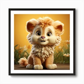 Peach Lion Art Print