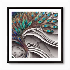 abstract with peacock feathers Art Print
