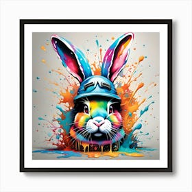 Bunny With Splatters 1 Art Print