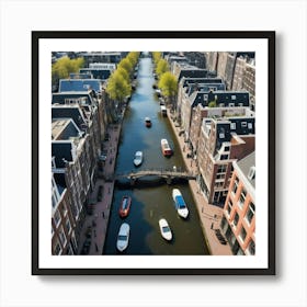 Canal Charisma Aerial Euphoria In Amsterdam Art Print 1 Art Print