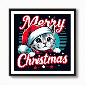 Merry Christmas Cat 7 Art Print