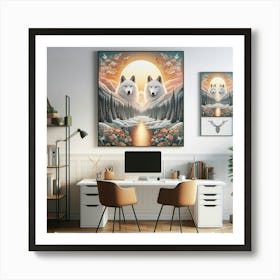 Two Wolves Art Print