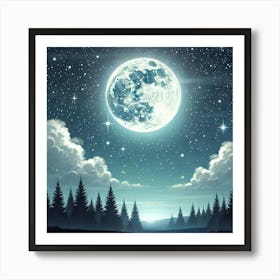 Full Moon In The Sky 40 Art Print