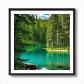 Lake In The Forest 5 Art Print