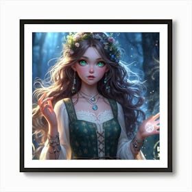 Fairy Girl In The Forest 5 Art Print