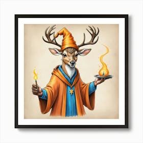 Deer Wizard Art Print