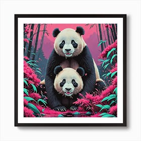 Panda Bears Art Print