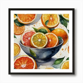 Oranges In A Bowl 1 Art Print