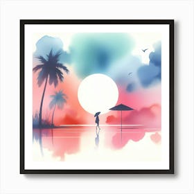 Sunset Beach Art Print