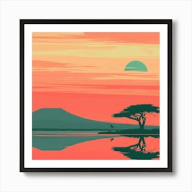 Sunset In Kenya 2 Art Print